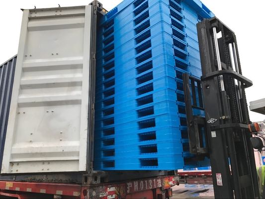Antislip HUADING 1100*1100mm Open Decks Plastic Pallet for Warehouse Storage 4-Way Entry Type