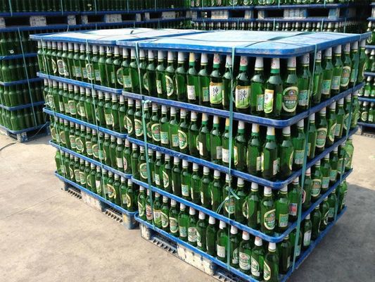 Customized 1200*1000 4 Way Entry Plastic Pallet for Beer Bottles and Juice Static Load 6T