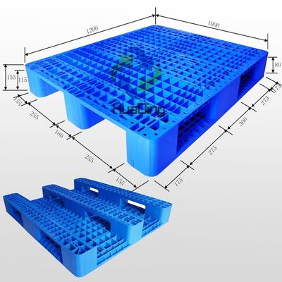 HUADING Hygiene HDPE Food-Grade Plastic Pallets Steel Reinforced Static Load 6t 21±0.5kg